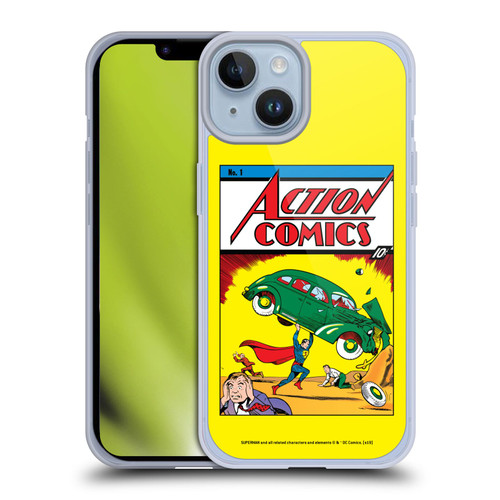 Superman DC Comics Famous Comic Book Covers Action Comics 1 Soft Gel Case for Apple iPhone 14