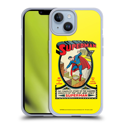 Superman DC Comics Famous Comic Book Covers Number 1 Soft Gel Case for Apple iPhone 14