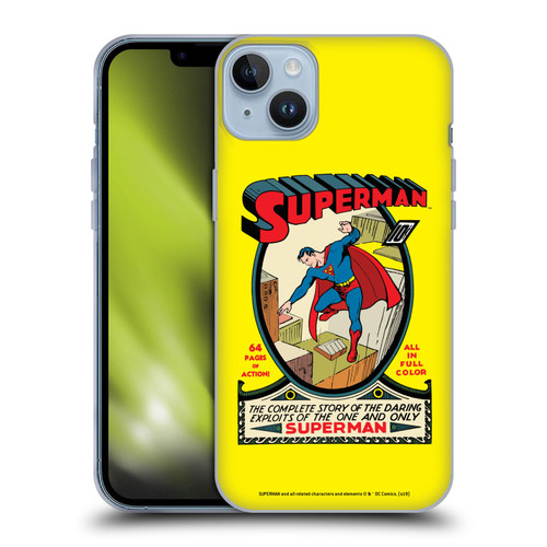 Superman DC Comics Famous Comic Book Covers Number 1 Soft Gel Case for Apple iPhone 14 Plus