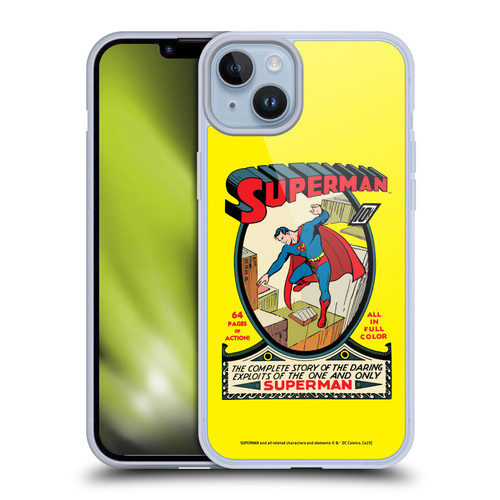 Superman DC Comics Famous Comic Book Covers Number 1 Soft Gel Case for Apple iPhone 14 Plus