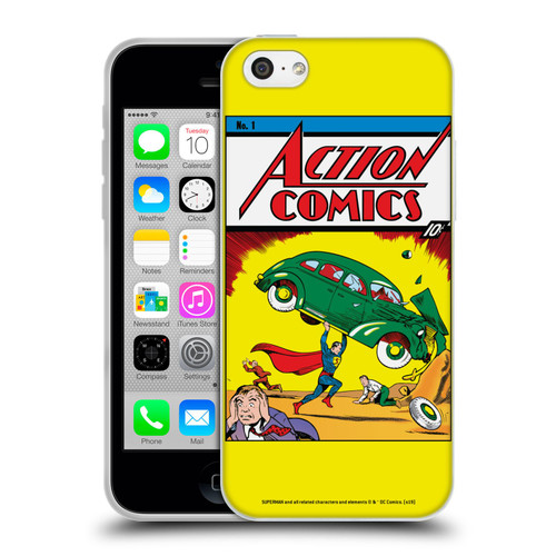 Superman DC Comics Famous Comic Book Covers Action Comics 1 Soft Gel Case for Apple iPhone 5c