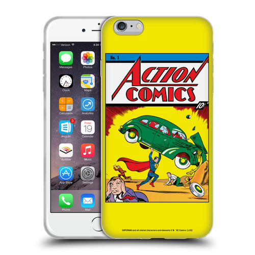 Superman DC Comics Famous Comic Book Covers Action Comics 1 Soft Gel Case for Apple iPhone 6 Plus / iPhone 6s Plus