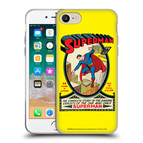 Superman DC Comics Famous Comic Book Covers Number 1 Soft Gel Case for Apple iPhone 7 / 8 / SE 2020 & 2022
