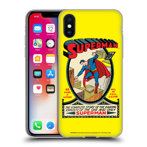 Superman DC Comics Famous Comic Book Covers Number 1 Soft Gel Case for Apple iPhone X / iPhone XS