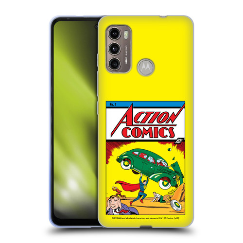 Superman DC Comics Famous Comic Book Covers Action Comics 1 Soft Gel Case for Motorola Moto G60 / Moto G40 Fusion