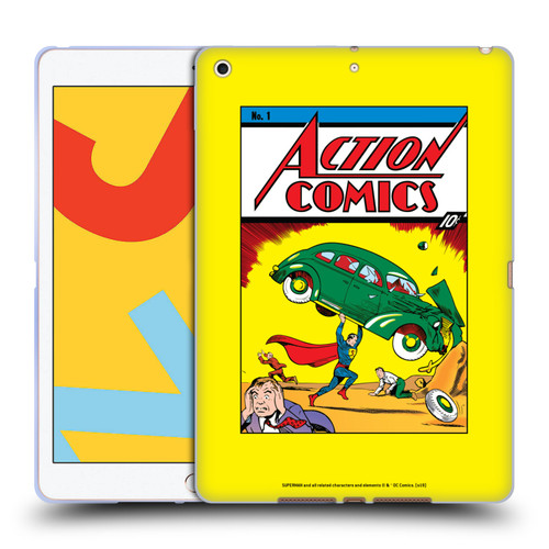 Superman DC Comics Famous Comic Book Covers Action Comics 1 Soft Gel Case for Apple iPad 10.2 2019/2020/2021