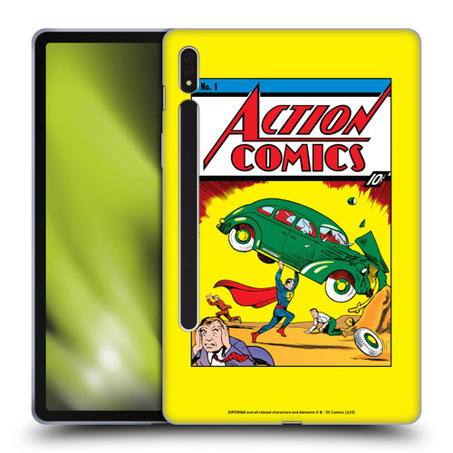 Superman DC Comics Famous Comic Book Covers Action Comics 1 Soft Gel Case for Samsung Galaxy Tab S8