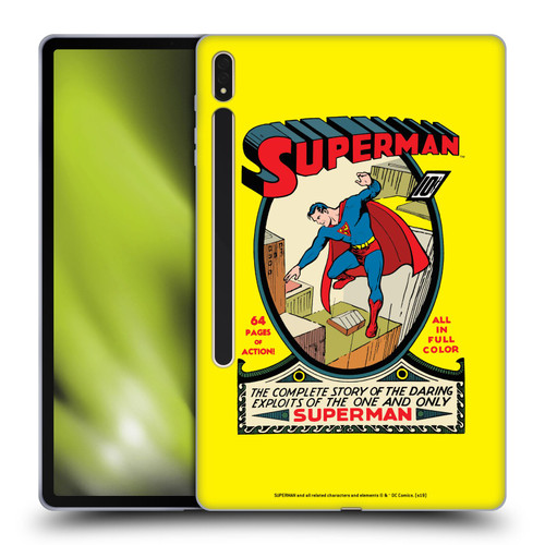 Superman DC Comics Famous Comic Book Covers Number 1 Soft Gel Case for Samsung Galaxy Tab S8 Plus