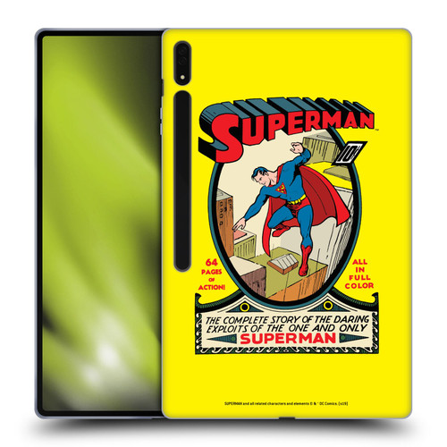 Superman DC Comics Famous Comic Book Covers Number 1 Soft Gel Case for Samsung Galaxy Tab S8 Ultra