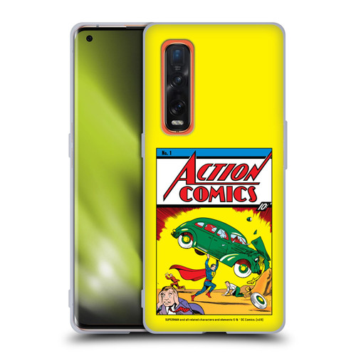 Superman DC Comics Famous Comic Book Covers Action Comics 1 Soft Gel Case for OPPO Find X2 Pro 5G