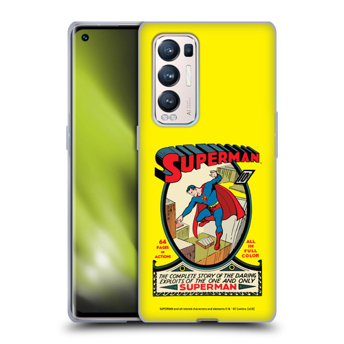 Superman DC Comics Famous Comic Book Covers Number 1 Soft Gel Case for OPPO Find X3 Neo / Reno5 Pro+ 5G