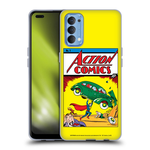 Superman DC Comics Famous Comic Book Covers Action Comics 1 Soft Gel Case for OPPO Reno 4 5G