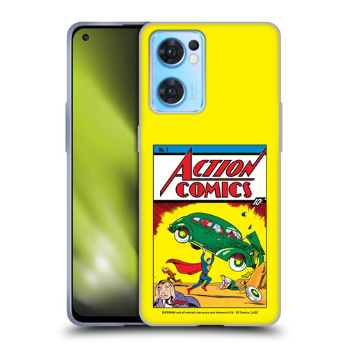 Superman DC Comics Famous Comic Book Covers Action Comics 1 Soft Gel Case for OPPO Reno7 5G / Find X5 Lite