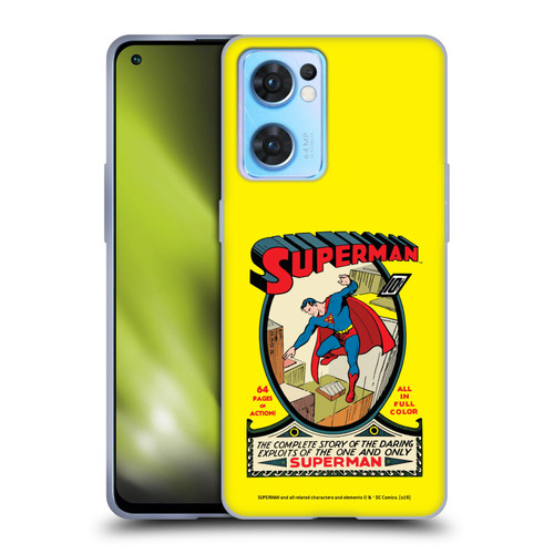 Superman DC Comics Famous Comic Book Covers Number 1 Soft Gel Case for OPPO Reno7 5G / Find X5 Lite