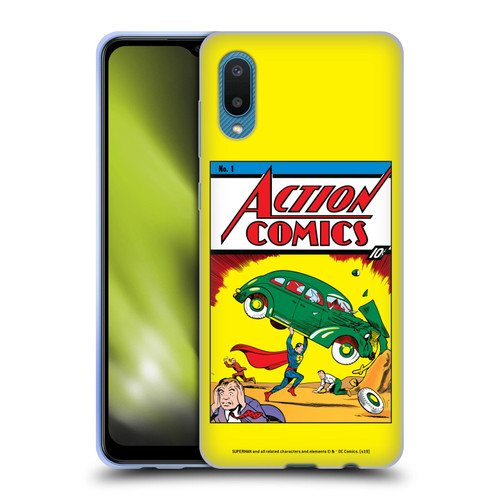 Superman DC Comics Famous Comic Book Covers Action Comics 1 Soft Gel Case for Samsung Galaxy A02/M02 (2021)