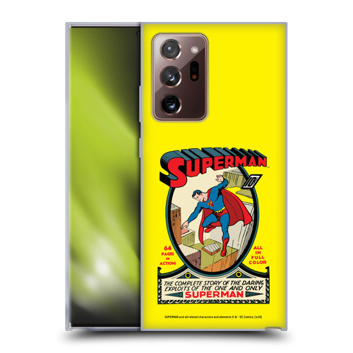 Superman DC Comics Famous Comic Book Covers Number 1 Soft Gel Case for Samsung Galaxy Note20 Ultra / 5G