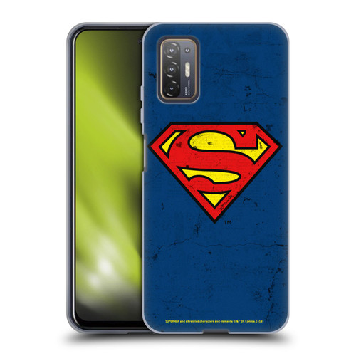 Superman DC Comics Logos Distressed Look Soft Gel Case for HTC Desire 21 Pro 5G