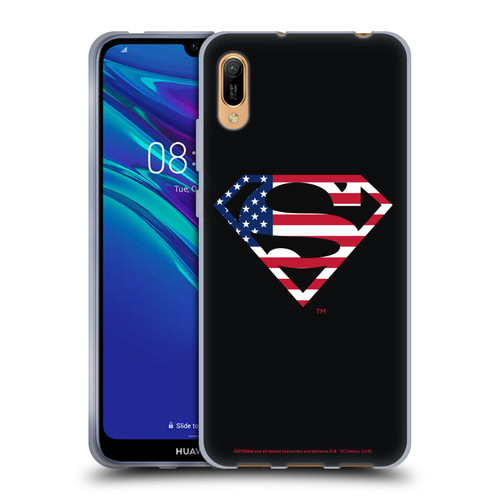 Superman DC Comics Logos U.S. Flag 2 Soft Gel Case for Huawei Y6 Pro (2019)