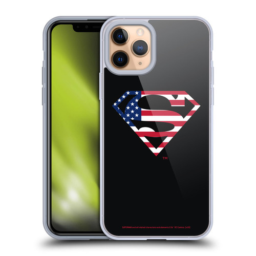 Superman DC Comics Logos U.S. Flag 2 Soft Gel Case for Apple iPhone 11 Pro & MagSafe
