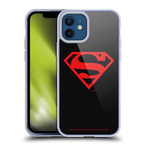 Superman DC Comics Logos Black And Red Soft Gel Case for Apple iPhone 12 / iPhone 12 Pro
