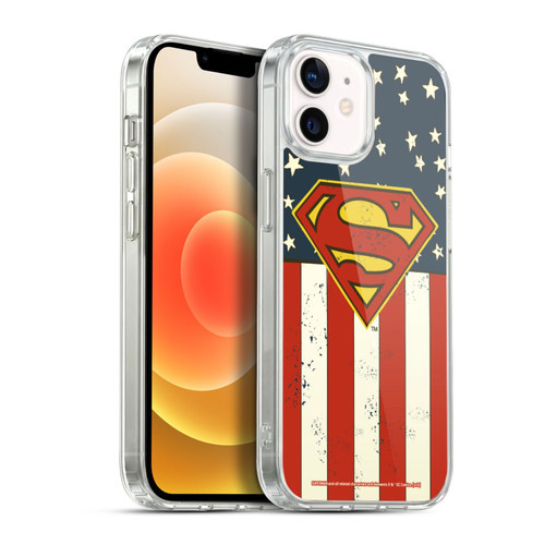 Superman DC Comics Logos U.S. Flag Soft Gel Case for Apple iPhone 12 / iPhone 12 Pro & MagSafe