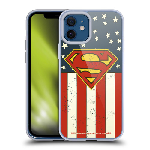 Superman DC Comics Logos U.S. Flag Soft Gel Case for Apple iPhone 12 / iPhone 12 Pro