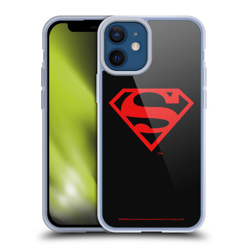 Superman DC Comics Logos Black And Red Soft Gel Case for Apple iPhone 12 Mini