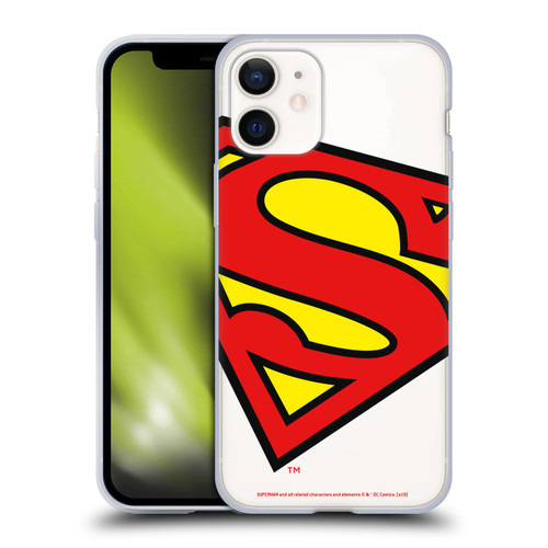 Superman DC Comics Logos Oversized Soft Gel Case for Apple iPhone 12 Mini