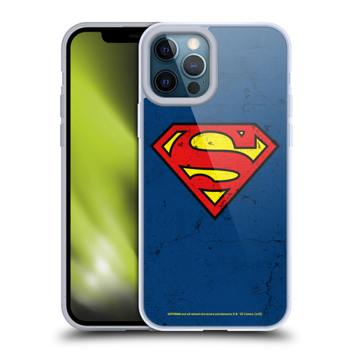 Superman DC Comics Logos Distressed Look Soft Gel Case for Apple iPhone 12 Pro Max & MagSafe