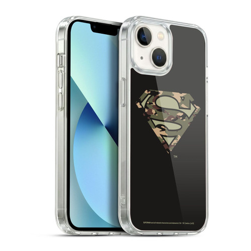 Superman DC Comics Logos Camouflage Soft Gel Case for Apple iPhone 13