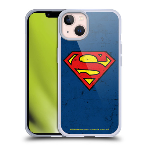 Superman DC Comics Logos Distressed Look Soft Gel Case for Apple iPhone 13