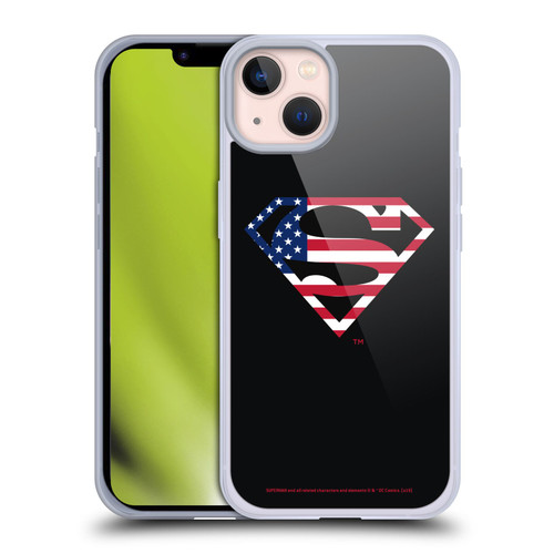 Superman DC Comics Logos U.S. Flag 2 Soft Gel Case for Apple iPhone 13 & MagSafe