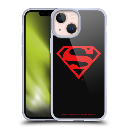 Superman DC Comics Logos Black And Red Soft Gel Case for Apple iPhone 13 Mini