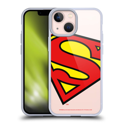 Superman DC Comics Logos Oversized Soft Gel Case for Apple iPhone 13 Mini
