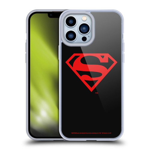 Superman DC Comics Logos Black And Red Soft Gel Case for Apple iPhone 13 Pro Max