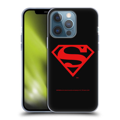 Superman DC Comics Logos Black And Red Soft Gel Case for Apple iPhone 13 Pro