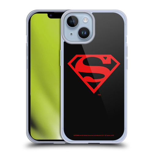 Superman DC Comics Logos Black And Red Soft Gel Case for Apple iPhone 14 & MagSafe