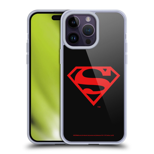 Superman DC Comics Logos Black And Red Soft Gel Case for Apple iPhone 14 Pro Max