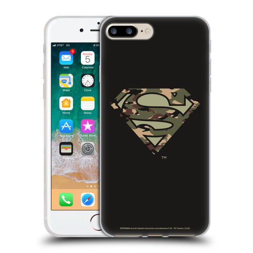 Superman DC Comics Logos Camouflage Soft Gel Case for Apple iPhone 7 Plus / iPhone 8 Plus & MagSafe