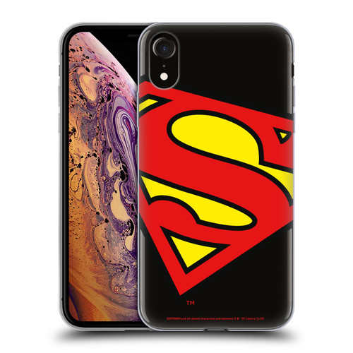 Superman DC Comics Logos Oversized Soft Gel Case for Apple iPhone XR