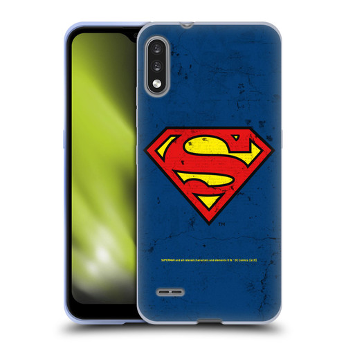 Superman DC Comics Logos Distressed Look Soft Gel Case for LG K22