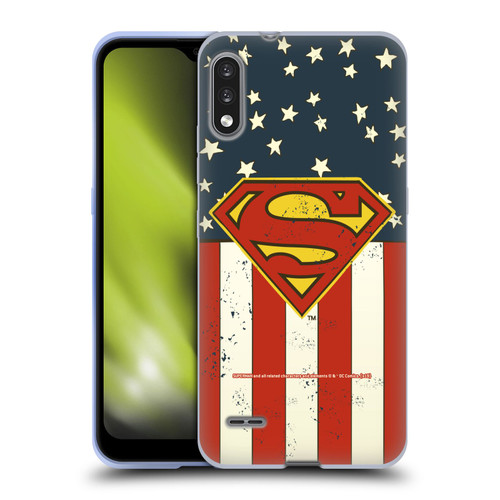 Superman DC Comics Logos U.S. Flag Soft Gel Case for LG K22