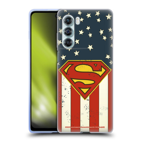 Superman DC Comics Logos U.S. Flag Soft Gel Case for Motorola Edge S30 / Moto G200 5G