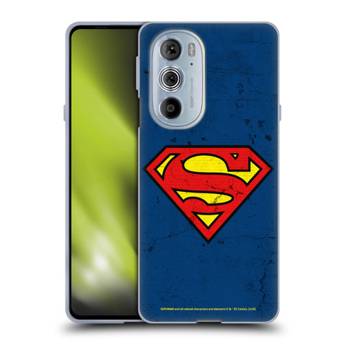 Superman DC Comics Logos Distressed Look Soft Gel Case for Motorola Edge X30