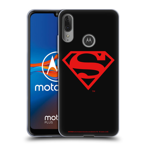 Superman DC Comics Logos Black And Red Soft Gel Case for Motorola Moto E6 Plus