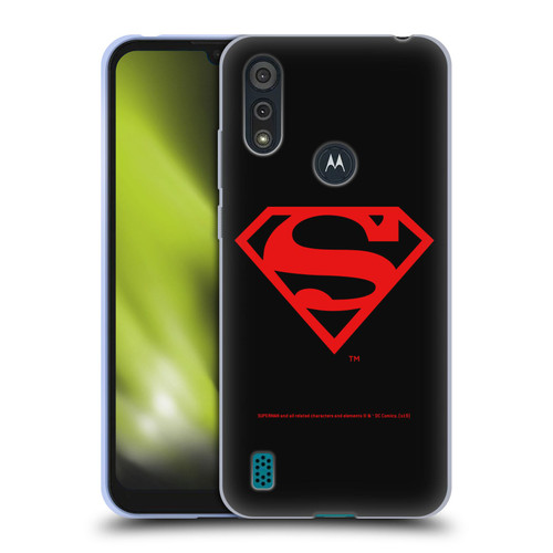 Superman DC Comics Logos Black And Red Soft Gel Case for Motorola Moto E6s (2020)