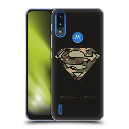 Superman DC Comics Logos Camouflage Soft Gel Case for Motorola Moto E7 Power / Moto E7i Power