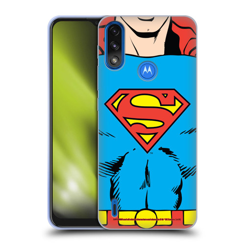 Superman DC Comics Logos Classic Costume Soft Gel Case for Motorola Moto E7 Power / Moto E7i Power