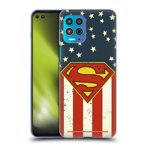 Superman DC Comics Logos U.S. Flag Soft Gel Case for Motorola Moto G100