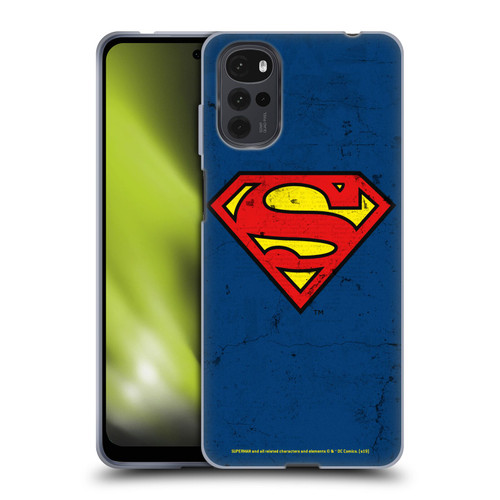 Superman DC Comics Logos Distressed Look Soft Gel Case for Motorola Moto G22